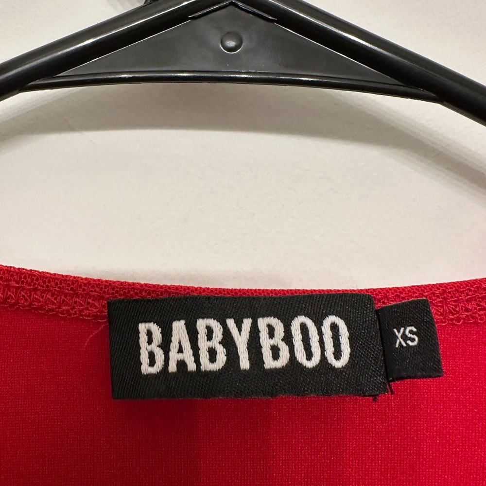 Babyboo Elegant Red Draped Women's Dress - Picture 5 of 5